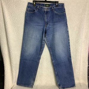 Eddie Bauer Mens Relaxed Fit Straight Leg Blue Cotton Denim Jeans Size 35x32 EUC